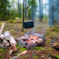 Bushcraft campfire